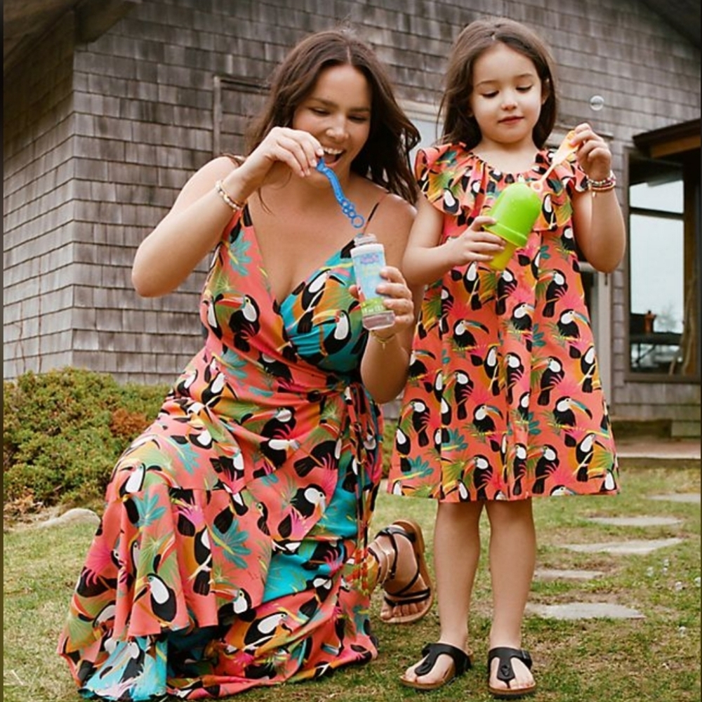 Anthropologie Farm Rio Girls Toucan Dress 4 5 Like New